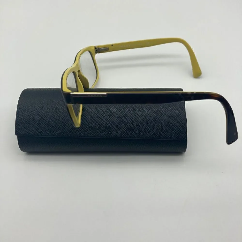 Prada VPR 07P Optical Eyewear 56-17-145 Tortoise/Yellow Made in Italy